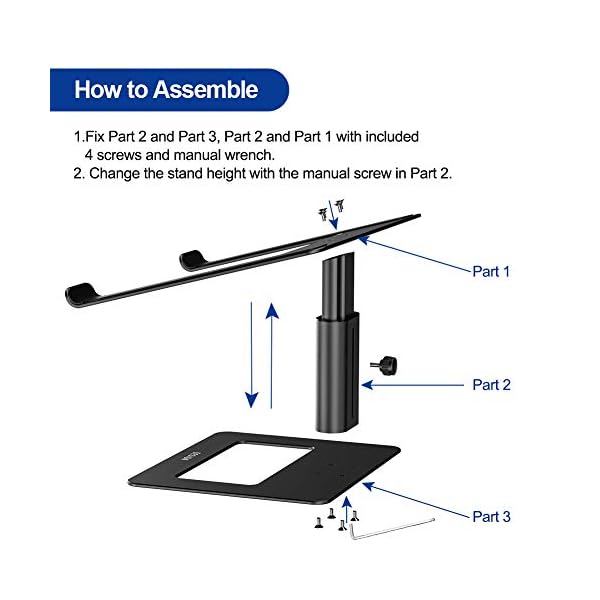 BESIGN Aluminium-Laptopständer, ergonomisch, verstellbar, Notebook-Ständer, Erhöhungshalter, Computerständer, kompatibel… – Bild 6