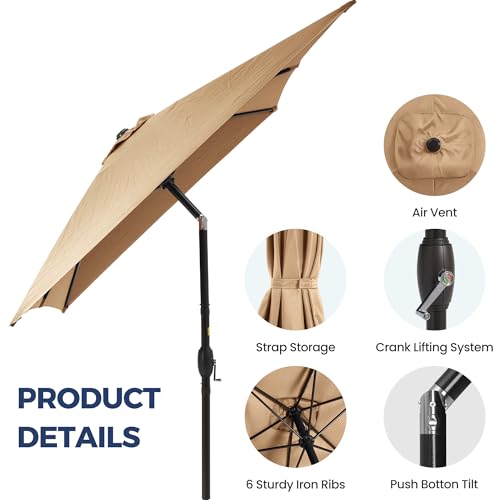 image for Kiss the Water 10' x 6.5' Patio Umbrella, Rectangular Patio Umbrella, 