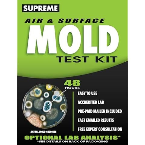 Supreme - DIY Mold Test Kit for Home Air Quality - Air and Surface Mold Testing - Pre-Paid Return Mailer and Expert Mold Consultation - Optional Lab Analysis Cover