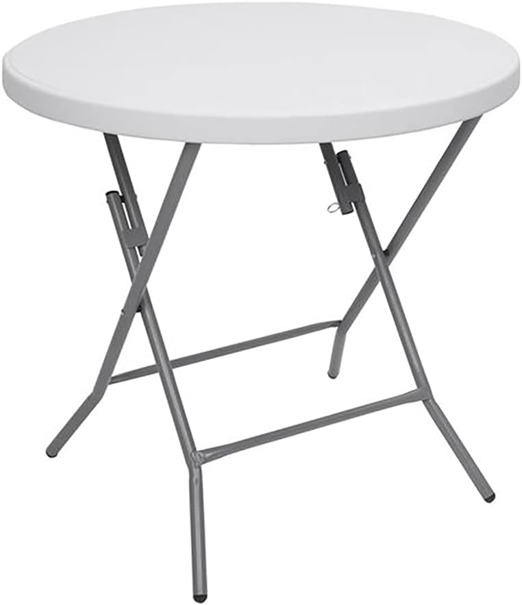 Round Folding Tables 32 Inch, Fold-in-Half Round Folding Table and Chairs, with Carrying Handle and 4 Steel Feet Load-Bearing 881.85Lb for Backyard Garden Beach, Picnic, Party, Camping (32in)