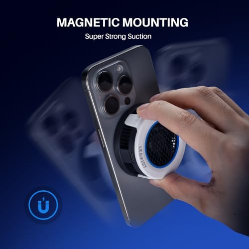Leadjoy H1 Phone Cooler for Gaming, Semiconductor Magnetic Android/iPhone Cooler with 30dB Silent Mode, Type-C Wired 80.1g Compact MagSafe Phone Cooling Fan with 2922mm² Cooling Plate