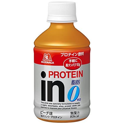 森永製菓 inドリンク プロテイン ピーチ味 (24本入×1箱) 1本280ml 高タンパク10g 脂肪ゼロ クエン酸配合 80k...