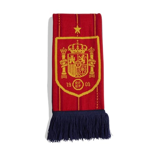 adidas Unisex-Adult Rfef Spain Football Scarf, Dark Blue/Vivid Red/Crew Yellow, No Size