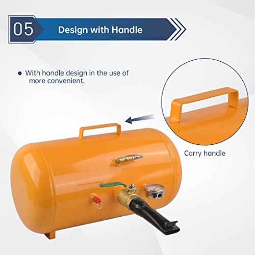 Image of 10 Gallon Air Tire Bead Seater Blaster Tool Seating Tire Inflator-145PSI Tire Bead Seating Tool for Car Truck ATV Tank,Yellow
