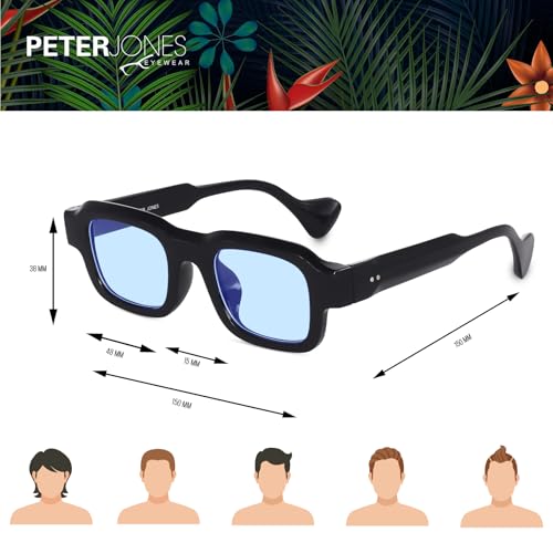 Image of Peter Jones Lenses Unisex Broad Frame Square UV /UB Protected Non-Polarized Sunglasses Medium (3809)