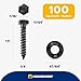1/4 x 1-1/2 (100 Pack) Lag Screw Kit, 100 Screws and 100 Washers, Ceramic Black Ruspert Coating for Exterior Use, Meets ASTM A307 and ASME B18.2.1, Industrial/Commerical Grade by Makers Bolt