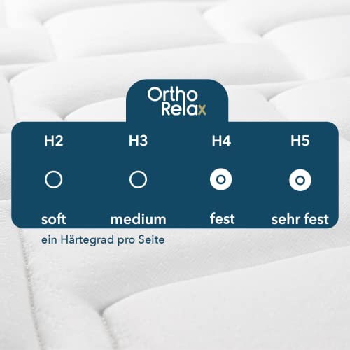 Ortho-Relax Matratze 180×200 H4, 19 cm hoch, 7-Zonen-Technologie