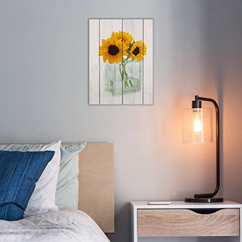 Sunflower Wall Decor With Frame For Living Room Bedroom Bathroom Dining Room And Office 12X16Inch Flowers Canvas Art Yellow Floral Picture Prints Decorations Artwork #TOP1