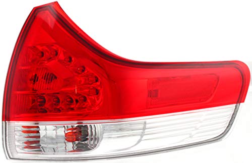 Evan-Fischer Tail Light Assembly Compatible with 2011-2014 Toyota Sienna Outer Passenger Side