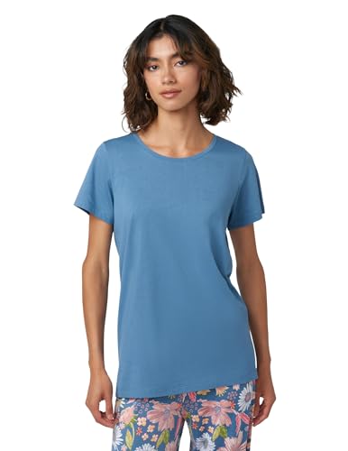 Image of HUE Women's Sleep and Lounge Pajama Separates, Late Summer & Fall Collection, Coronet Blue - Scoop Neck Short Sleeve Tee, 2X