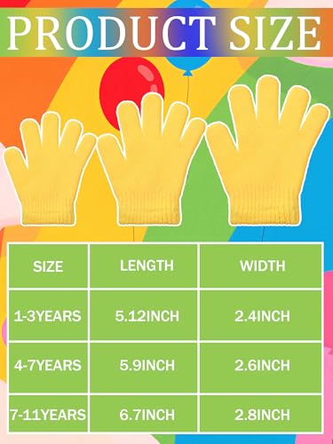 image for EBOOT 3 Pairs Kids Winter Knit Gloves Stretchy Full Finger Fluffy Mitt
