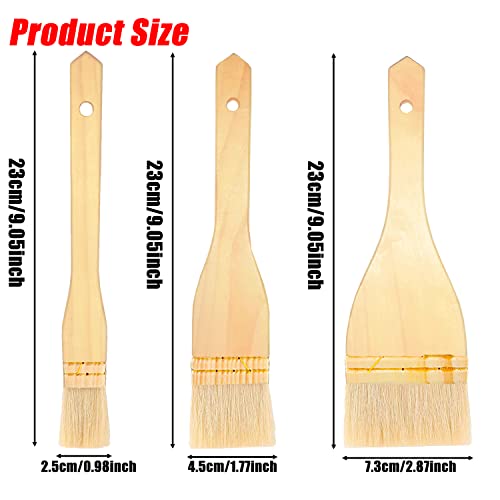 4 Pcs Flat Hake Brushes, Hake Paint Brush For Watercolor, Sheep Hair Brushes For Painting, Pottery, Baking, Large Area Flat Brush Set In Three Size #TOP1
