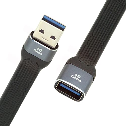 chenyang USB 3.0 Short Cable,USB 3.1 3.0 Type A Male to Female Extension Flat Slim FPC Data Cable 13cm 10Gbps for Laptop & Desktop - Thumbnail 6