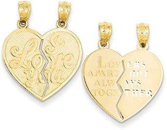 Break-Apart Heart Necklace, 14K Gold 