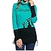 Produktbild VEMOW Heißer Damen Frauen Langarm Rundhals Unregelmäßige Top Musical Notes Print Casual Täglichen Sport Bluse Sweatshirt Pullover(Schwarz, 34 DE/S CN)