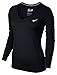 Nike Womens Legend V-Neck Long Sleeve Shirt Black/White 683640-010 Size Medium