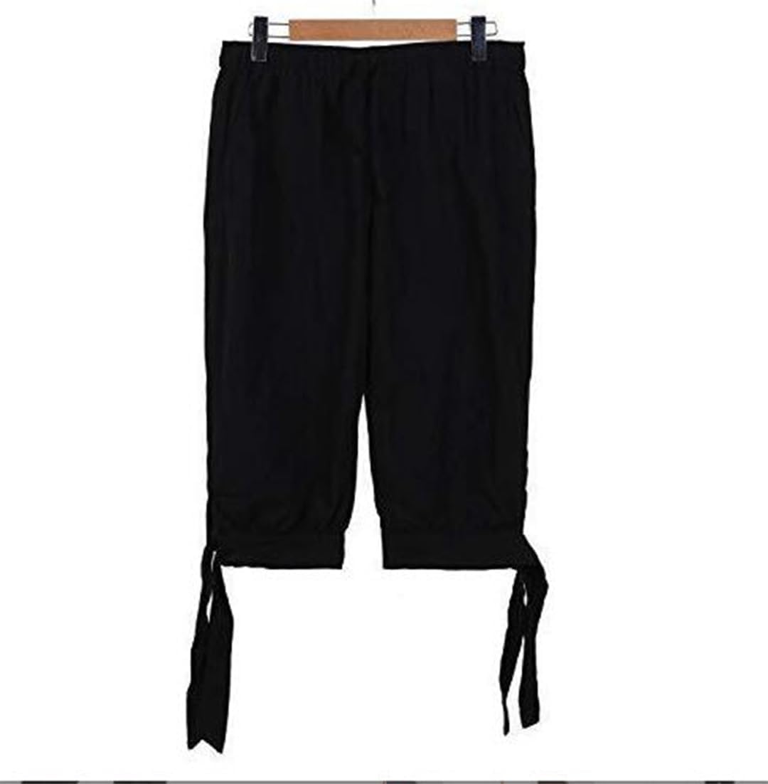 Men Pirate Pants 3/4 Medieval Cosplay Costume Trousers