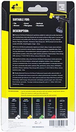 Premium Drill Brush For Professional Cleaning - Medium Soft, Yellow, 8.5 cm. Doesn't Scratch Surfaces. Suitable for Tile, Grout, Bathtub, Shower, Fiberglass, Porcelain Cleaning