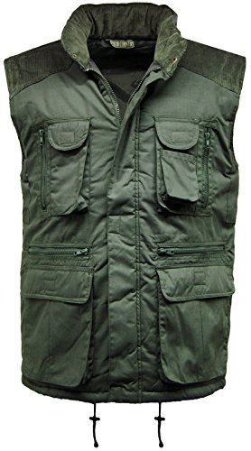 ARCTIC STROM Mens Bodywarmer Gilet Quilted Lined Padded Mullti Pocket Work Wear Olive Medium