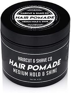 Haircut & Shave Co Hair Pomade for Men - Medium Hold & Shine