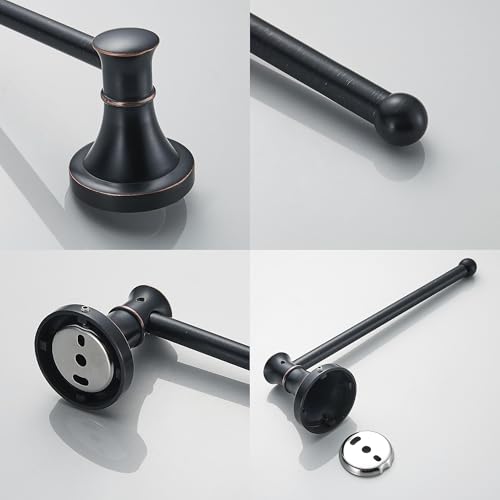 Image of Black Bathroom Hand TowelHolder, Wall Mounted Bathroom Hardware Accessories,Oil Rubble Bronze