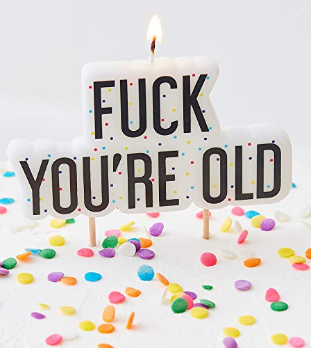 Ginger Ray Fu@k You're Old Birthday Cake Candle - Naughty Party Range by