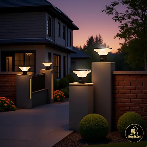 Image of Gate Lights for Outdoor Waterproof, Gate Lamps for Main Gate, Pillar Light, Farmhouse Boundry Light and Decorative Outdoor Wall Lamps (GL30, Pack of 2)