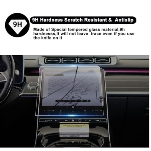 9H Tempered Glass Screen Protector for 2023-2025 Mercedes-Benz EQE/EQS Models | 12.8" Anti-Scratch, Anti-Glare, Bubble-Free Protection for MBUX Touchscreen by Generic - Image 4