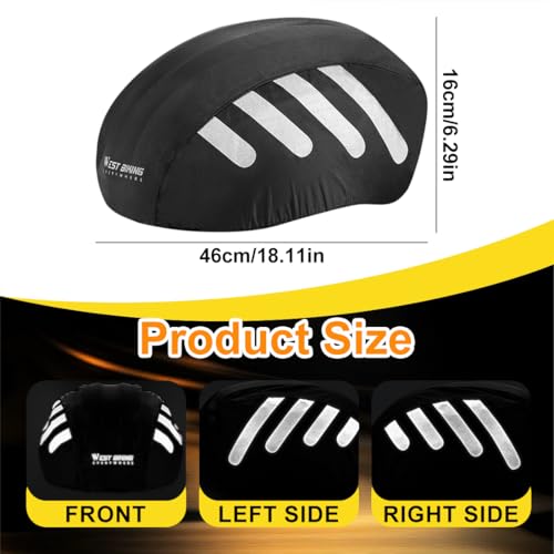 Regenschutz für Fahrradhelm, Regenschutz Reflektoren, Wasserdichter Fahrrad Regenüberzug, atmungsaktiver Helmüberzug, Helm Regenschutz Universalgröße für Herren Damen, für Ausflüge Reisen und Fahrten