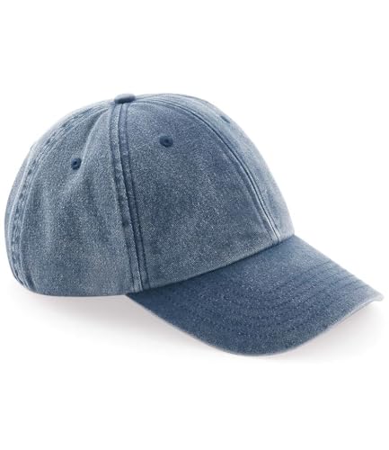 Image of Vintage Baseball Cap, Low Profile Washed Cotton Hat with Pre-Curved Brim, Unstructured Adjustable Fit, Urban On-Trend Style Denim