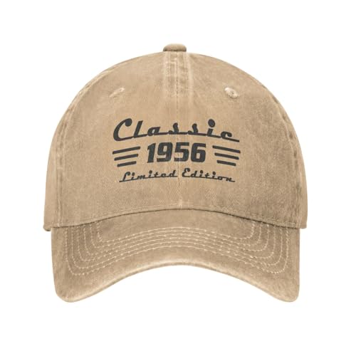 Classic 1956 hat Vintage Limited Edition 70th Birthday Cotton Baseball Cap Natural