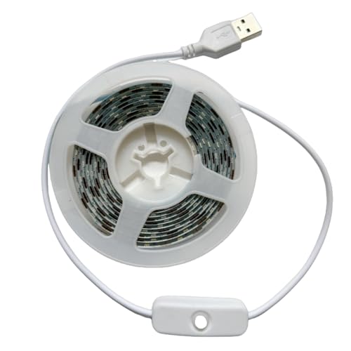 Tira LED autoadhesiva 2 metros blanco cálido con interruptor USB miniatura 1