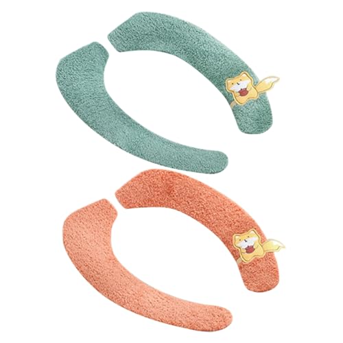 LIFKOME 2組 厚手で暖かい洗えるトイレ便座カバー 静電吸着式でズレにくくソフトクッション仕様 冬の冷たい便座対策に 多用 ランダムカラー