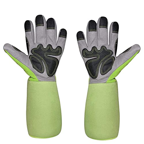 Gidenfly Rosträdgårdshandskar | skärbeständiga trädgårdshandskar, ros beskärning tagg och skärsäkra långa underarmsskydd gauntlet, hållbara tjocka arbetsträdgårdshandskar