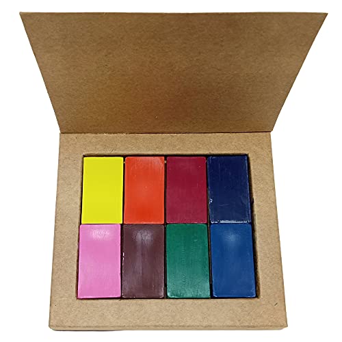 Giz De Cera De Abelha Apiscor Bloco Waldorf 8 Cores Sortidas