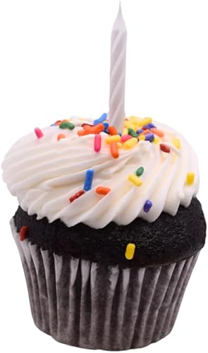 Miniatura 2 de Oasis Supply Candy Stripe - Velas de cumpleaños, 2.5 pulgadas, color blanco