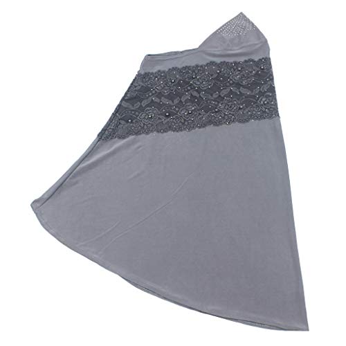 Muslim Women Hijab Instant Convenient Shawl Head Wear Scarf Turban HeadbandWinter Hats,Sun Protection Hats Gray