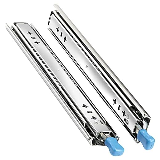 3-faldigt kullager med full förlängning 1-par Heavy Duty Lådlöpare 1000 mm med Lock-in/Out-låsning, Heavy Duty 120 kg lagerkapacitet Lådskena (Storlek: 54 tum/135 cm)
