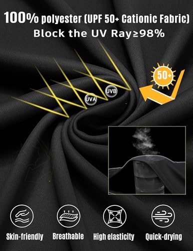 PINSPARK 2 Pack Men's Rash Guard Shirts with Thumb Holes Lightweight UPF 50+ Long Sleeve Sun Shirt Quick Dry Swimming Shirts4