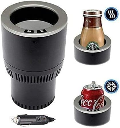 Premium 2-in-1 Car Cup Warmer Cooler Smart Car Cup Mug Holder | Perfect Car Tumbler Holder for Commuter/Road Tripper Present (Black and Silver)