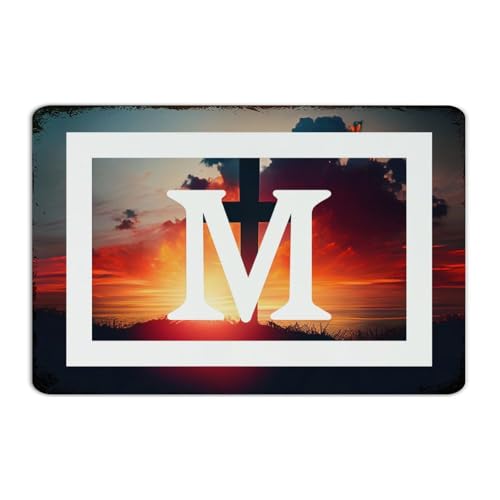 Plaque en métal personnalisée lettre M, panneau aluminium durable de salon