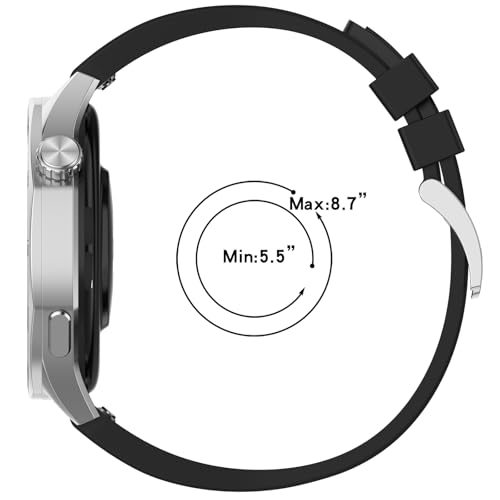 Correa de silicona compatible con Huawei Watch GT 6 46mm negra miniatura 7
