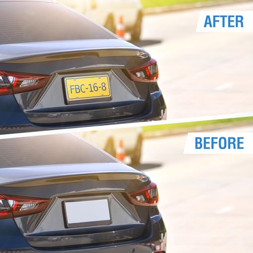 Datanly 2 Pack Clear License Plate Covers Unbreakable License Plate Protector Clear Flat Cover Frame Shields with Screws - Thumbnail 3
