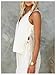 GORGLITTER Women's Button Down Vest Shirt V Neck Sleeveless Split Tie Side Going Out Tops Beige Large