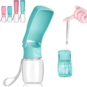 Canareen Faltbare Trinkflasche Hunde für Unterwegs – 350ml Tragbare Haustier Wasserflasche Für Hund Katze Outdoor Walking Wandern Reisen （Blau）