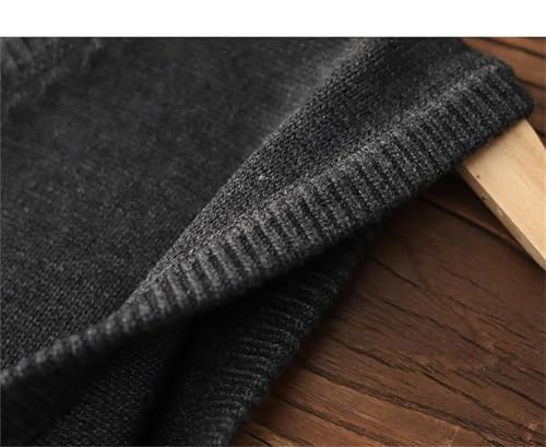 UIOKLMJH Men Retro V-Neck Knitted Vest Thicken Warm Casual Chunky Sleeveless Sweater3