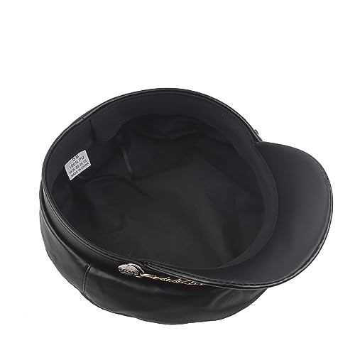 Gorra estilo vintage de cuero PU para mujer miniatura 6