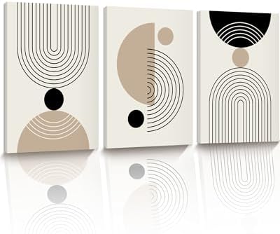 HesenDot Abstract Geometric Wall Art Set of 3, 30x40CM Minimalist...