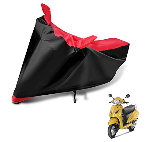 Image of Auto Hub Scooty Cover Compatible with Activa 5G with Mirror Pocket, Dustproof, Heat Resistant, Triple Stitched, Activa 5G Scooty Cover- Black, Red