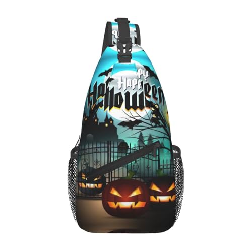 Sac à dos de voyage Halloween avec sangle réglable et motif citrouille